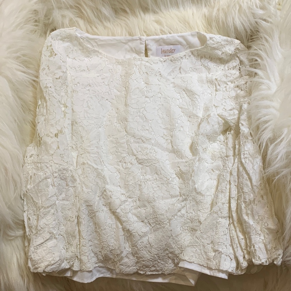 Laundry By Shelli Segal Women's Cream Lace Pencil Skirt